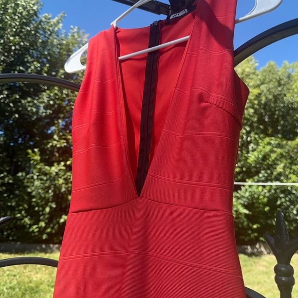 MISSGUIDED Elegant Deep Coral colored bandage Sleeveless Dress Size X-Small - Picture 1 of 10